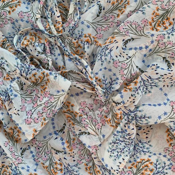 MOD Lusive Floral Boho Flowy Sleeve Top L - Picture 6 of 6